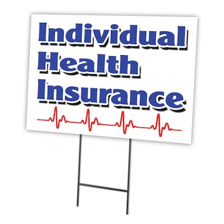 Individual Health Insur Yard Sign & Stake Outdoor Plastic Coroplast Window